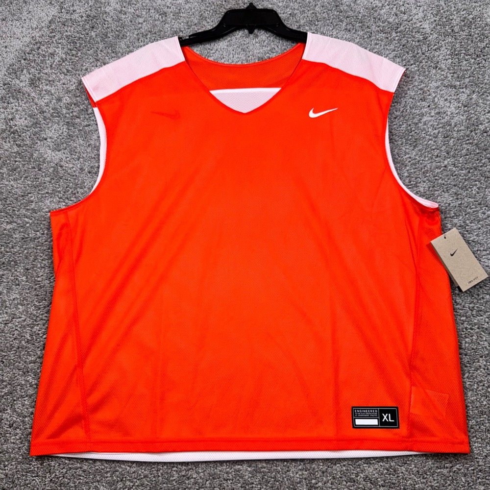 Nike Core Reversible Practice Jersey Pinnie Men Orange White XL NEW